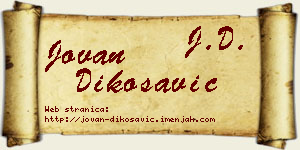 Jovan Dikosavić vizit kartica